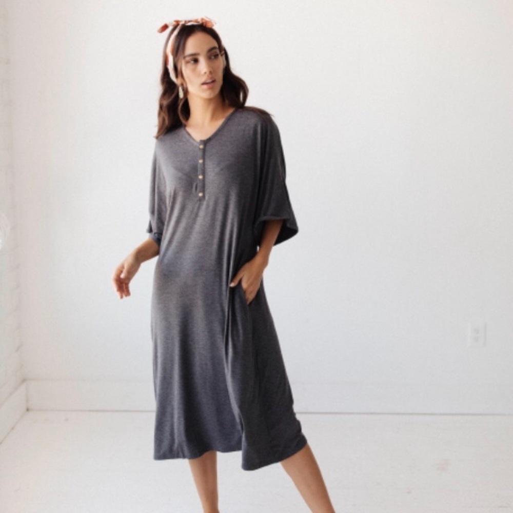 Dwell & Slumber Caftan House Dress XS / S - Charcoal